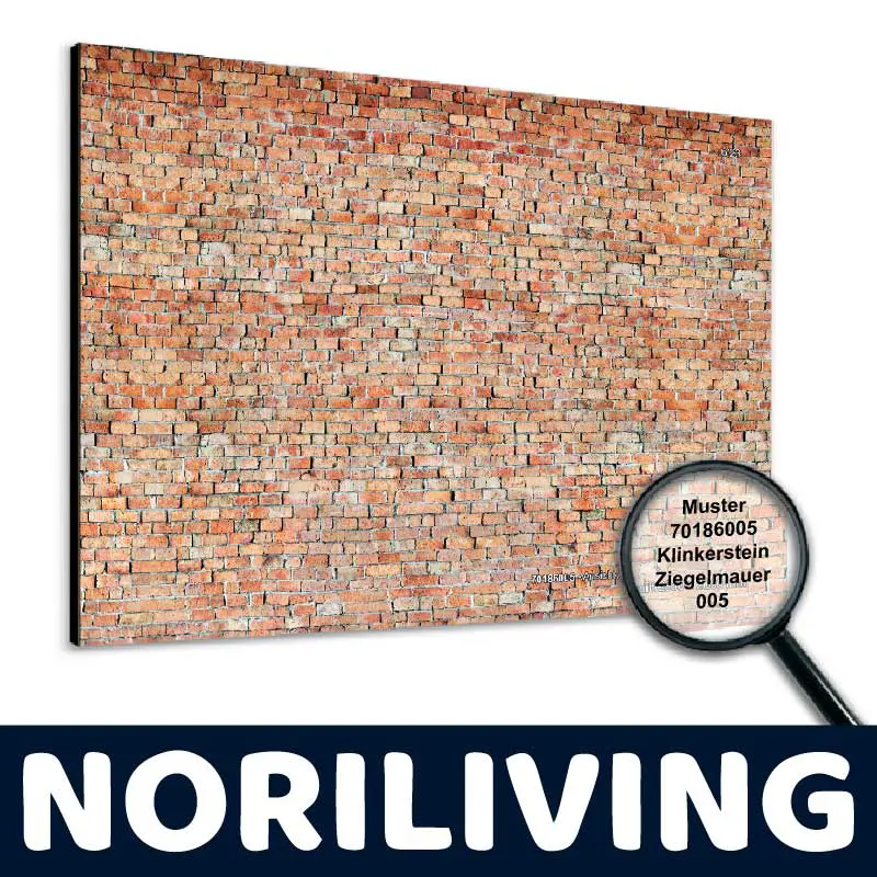 Wandbild mit Klinkerstein Ziegelmauer-Muster von NORILIVING, Modellnummer 70186005